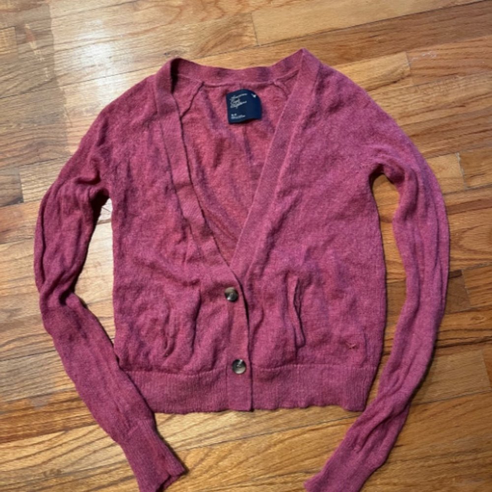 America Eagle Pink Cardigan Small